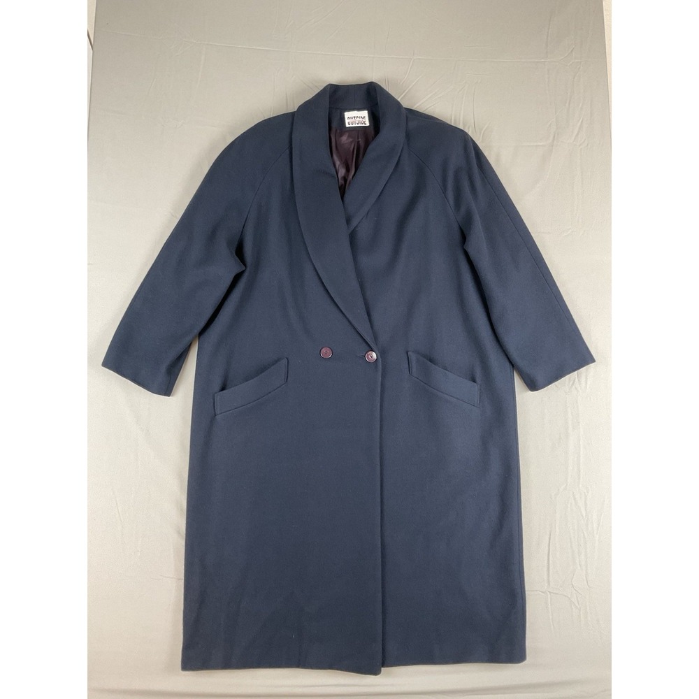 Vintage Outside Influence Navy‎ Wool Coat 24 Oversized Minimalist Normcore
